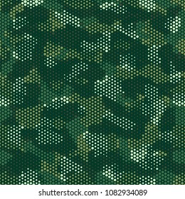 Camouflage seamless pattern. Abstract military fashion colorful urban hexagon style. Seamless pattern for army, navy, hunting, fashion cloth textile. Colorful modern style Vector honeycomb texture