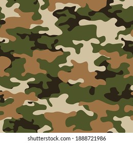 Camouflage seamless pattern Abstract military background print on fabric on paper. Vector