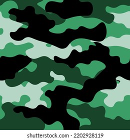 Camouflage seamless pattern. Abstract military camo background for army and hunting textile print. Vector illustration.