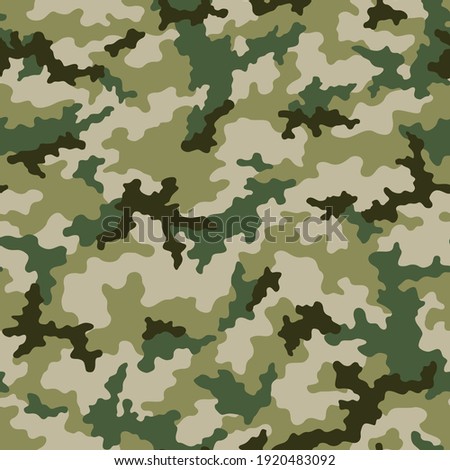 Camouflage seamless pattern. Abstract military camo background for army and hunting textile print. Vector illustration.