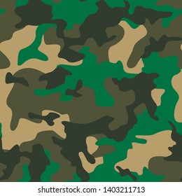 Camouflage seamless pattern. Abstract modern military endless camo texture for army and hunting print. Vector background.
