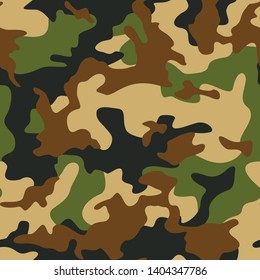 Camouflage seamless pattern. Abstract modern military endless camo texture for army and hunting print. Vector background.