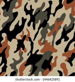 Camouflage seamless pattern. Abstract modern vector military backgound. Fabric textile print tamplate.