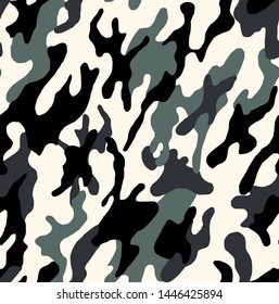 Camouflage seamless pattern. Abstract modern vector military backgound. Fabric textile print tamplate.