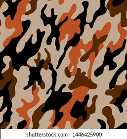 Camouflage seamless pattern. Abstract modern vector military backgound. Fabric textile print tamplate.