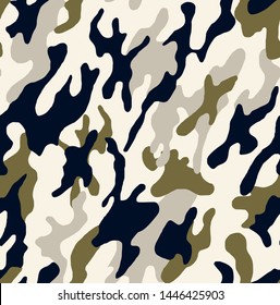 Camouflage seamless pattern. Abstract modern vector military backgound. Fabric textile print tamplate.