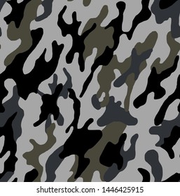 Camouflage seamless pattern. Abstract modern vector military backgound. Fabric textile print tamplate.