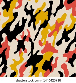 Camouflage seamless pattern. Abstract modern vector military backgound. Fabric textile print tamplate.