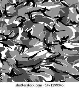 Camouflage seamless pattern. Abstract modern vector military backgound. Fabric textile print tamplate.