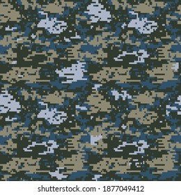 Camouflage seamless pattern. Abstract modern vector military backgound. Fabric textile print tamplate.