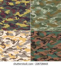 Camouflage seamless pattern. Abstract modern vector military background. Fabric textile print template.