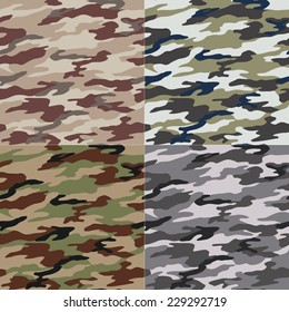 Camouflage seamless pattern. Abstract modern vector military background. Fabric textile print template.