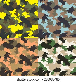 Camouflage seamless pattern. Abstract modern vector military background. Fabric textile print template.