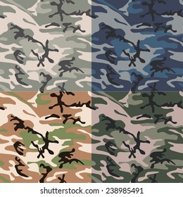 Camouflage seamless pattern. Abstract modern vector military background. Fabric textile print template.