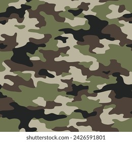 Camouflage seamless pattern. Abstract modern vector military texture backgound. Fabric textile print template.
