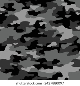 Camouflage seamless pattern. Abstract modern vector military texture backgound. Fabric textile print template.