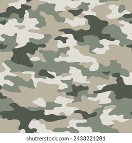 Camouflage seamless pattern. Abstract modern vector military texture backgound. Fabric textile print template.