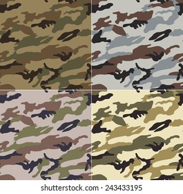 Camouflage seamless pattern. Abstract modern vector military background. Fabric textile print template.