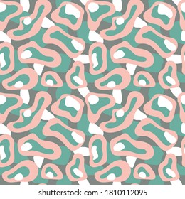 Patrón transparente de camuflaje con formas abstractas. Estilo militar para las niñas. Para tejidos, azulejos, diseño interior o embalaje de regalo. Vector
