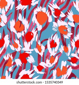 Camouflage seamless pattern with animal texture. Sophisticated leopard skin spots fur with zebra stripes skin background. Animal stripes pattern. Good for fabric, textile, sportswear, wrapper.