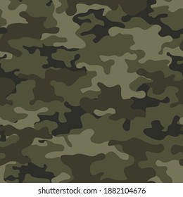 Camouflage seamless pattern. Army background from green spots. Abstract background from spots. Print