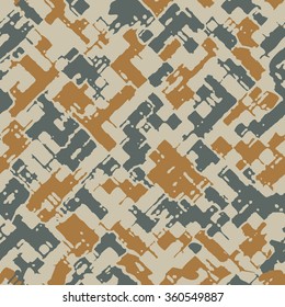 Camouflage seamless pattern. Army dazzle paint template, war repeating design for project and concept, force ornament decorative fabric and background. Military soldier fond weave