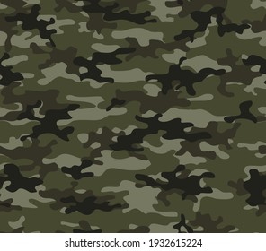 
Patrón sin fisuras de camuflaje. Fondo textil del ejército. Ilustración vectorial para impresión.