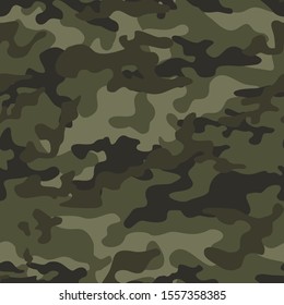 
Camouflage seamless pattern. Army texture. Military background. Green, khaki. Spots. Modern vector design.