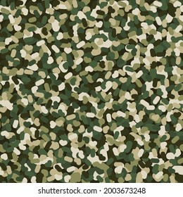 Fondo de patrón sin fisuras de camuflaje. Estilo clásico de ropa enmascarando la impresión repetida de camo. El campo y la textura del bosque de los colores verde y oliva. Ilustración vectorial de elemento de diseño.