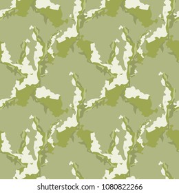 Camouflage seamless pattern. Background in different shades of green. Vector illustration, repeat camo as military print for paintball clothes, backdrop, endless grunge texture