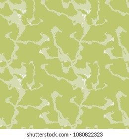 Camouflage seamless pattern. Background in different shades of green. Vector illustration, repeat camo as military print for paintball clothes, backdrop, endless grunge texture