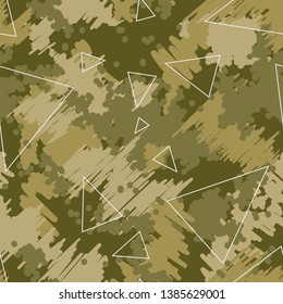 Camouflage seamless pattern background. Modern clothing style masking camo repeat print.