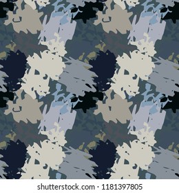 Camouflage seamless pattern. Background texture. Paint spots. Distressed, grunge print