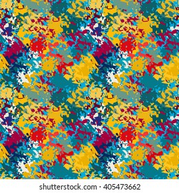Camouflage seamless pattern. Background texture, pant spots, brush strokes, distress