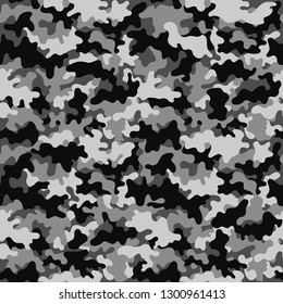 Camouflage Seamless Pattern Black Camouflage Repeating Stock Vector ...