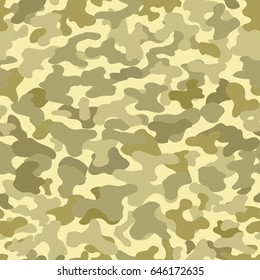 Camouflage seamless pattern. Brown green background. Vector illustration