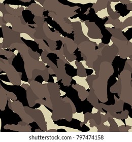 Camouflage seamless pattern. Camo fashion seamless print. Marble swimwear vector design. Natural organic camouflage texture. Military chic art. Modern repeat pattern. Boho retro trendy fabric. Green.