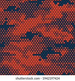 Camouflage seamless pattern. Camo of hexagonal elements. Print on fabric on textiles. Vector illustration