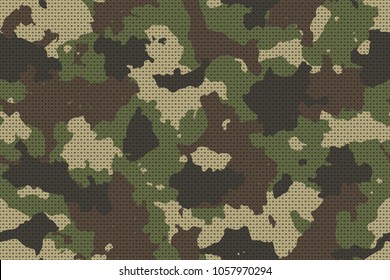 Camouflage seamless pattern with canvas mesh. Trendy style camo, repeat print. Vector illustration.