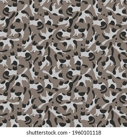 camouflage seamless pattern with cats, 2d vector illustration, eps 8