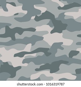 Camouflage seamless pattern. Classic style masking camo. Vector illustration.