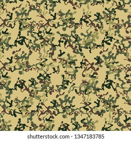 Camouflage Seamless Pattern, Clothing Camouflage Vector Art Illustration