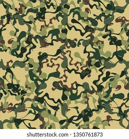 Camouflage Seamless Pattern, Clothing Camouflage Vector Art Illustration