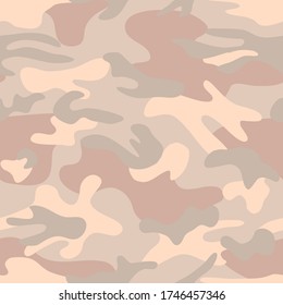 Camouflage seamless pattern in delicate colors for printing on fabrics for children's and sportswear