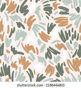 Camouflage nahtloses Muster-Design. Abstrakte Striche im handgezeichneten Stil. Vektorgrafik, einfacher, wiederholter Hintergrund. Texturiertes Design.