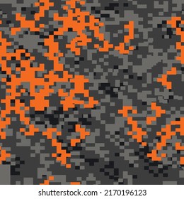 Camouflage seamless pattern. Endless military texture. Pixel army background. Print on fabric and clothes. Vector illustration