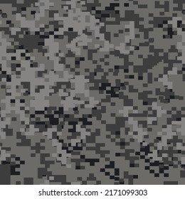 Camouflage nahtloses Muster. Endlose militärische Struktur. Pixel-Armeehintergrund. Druck auf Stoff und Kleidung. Vektorgrafik