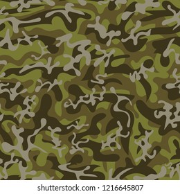 Camouflage seamless pattern. Fabric textile print tamplate. Vector illustration
