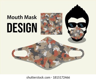 Camouflage nahtlose Muster Gesichtsmaske Grafikdesign Vektorgrafik