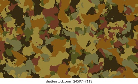 Camuflaje patrón sin costuras. Textura militar de moda. Abstractas fondo de camuflaje. Anuncio marrón colorido. Ilustración vectorial colorida. Diseño de tela de combate.